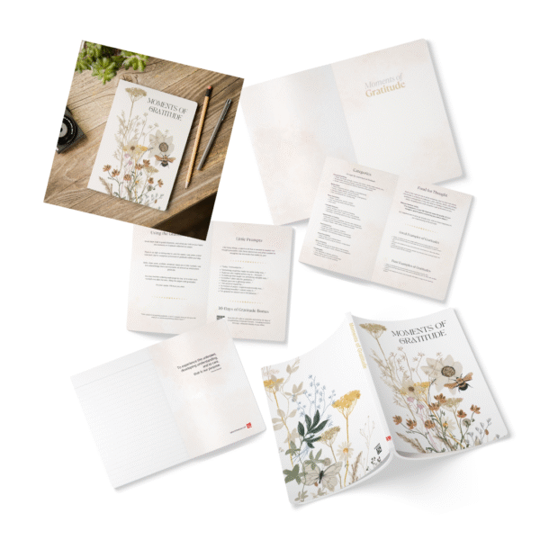 Gratitude Jotter – Softcover Journal with Bee-on-Flower Art - Image 2