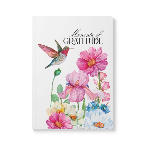 Gratitude Jotter – Softcover Journal with Floral Humming Bird Art - Image 3