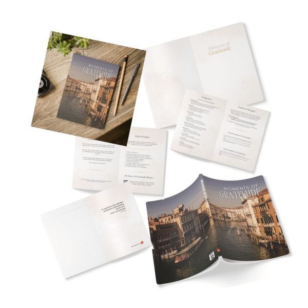 Gratitude Jotter – Softcover Journal with Nostalgic Europe Art - Image 2