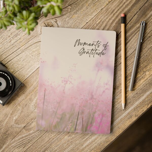 Gratitude Jotter – Softcover Journal with Hazy Pink Grasses Art