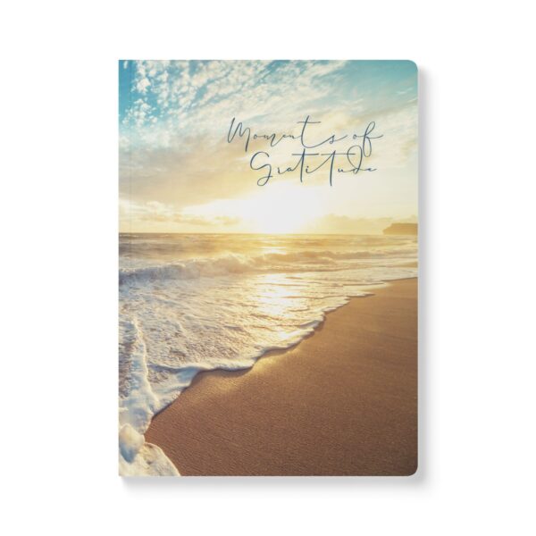 Gratitude Jotter – Softcover Journal with Sunset on Golden Beach Reflections - Image 2
